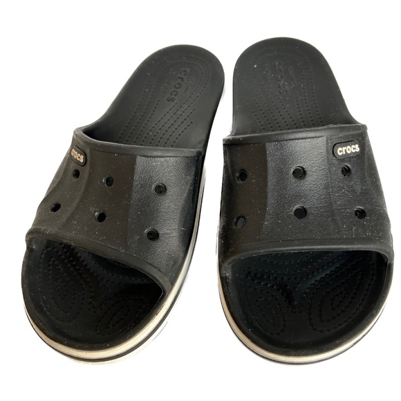 Crocs Classic Slides Black Sandals Mens 5 Womans 7 Slip on Shoes Beach Water - Picture 3 of 8